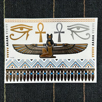 Metallic Golden Henna Temporary Tattoos - Waterproof - 1 Sheet