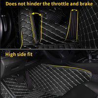 Luxury PU Leather Car Floor Mats - All-Weather Protection, Diamond Quilted Design