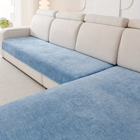 Modern Chenille Sofa Protection Pad 2pc Set – Pet Friendly, Non-Slip, Scratch Resistant – Machine Washable Polyester Sofa Covers for Armchair, Loveseat, 3-Seater, 4-Seater and Sectional Sofas