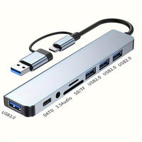 USB Hub with Audio Jack, Multi-Port Adapter - 8-in-1