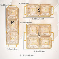 Luxurious Amber Golden-Trimmed Snack Serving Set - 30.48cm Plastic Dried Fruit & Nut Bowls for Weddings, Birthdays, Graduations, and Festivals, Beaded Decorations, Small Food Dishes