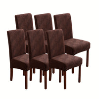6pcs Leopard Print Mid-Back Chair Covers - Stretchy, All-Season Dust & Stain Resistant Slipcovers for Home Dining Chairs