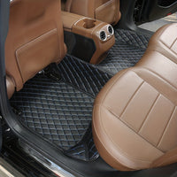 Luxury PU Leather Car Floor Mats - All-Weather Protection, Diamond Quilted Design