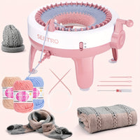QJH 40-Needle Knitting Machine Kit, DIY Creative Weaving Loom, Quick Knit for Hats, Scarves, Gloves, Coasters, Circular & Flat Weaving, with Manual Operation, No Electricity or Batteries Needed