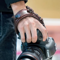 PU Leather Camera Wrist Strap, Quick Release DSLR Hand Grip, Anti-Drop Mirrorless Camera Wrist Belt