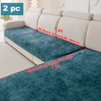 Modern Chenille Sofa Protection Pad 2pc Set – Pet Friendly, Non-Slip, Scratch Resistant – Machine Washable Polyester Sofa Covers for Armchair, Loveseat, 3-Seater, 4-Seater and Sectional Sofas