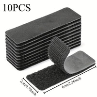 Heavy Duty Self-Adhesive Hook and Loop Strips, Black Carbon Fiber Texture - 20pcs