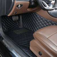 Luxury PU Leather Car Floor Mats - All-Weather Protection, Diamond Quilted Design