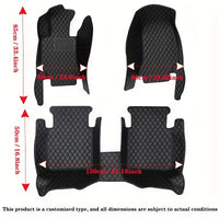 Luxury PU Leather Car Floor Mats - All-Weather Protection, Diamond Quilted Design