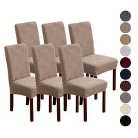 6pcs Leopard Print Mid-Back Chair Covers - Stretchy, All-Season Dust & Stain Resistant Slipcovers for Home Dining Chairs