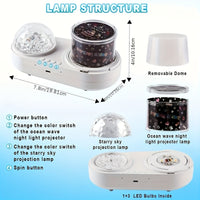 Galaxy Starry Projector, Night Light, Colorful Ocean Rotary Music Night Lamp