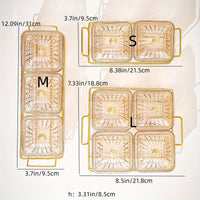 Luxurious Amber Golden-Trimmed Snack Serving Set - 30.48cm Plastic Dried Fruit & Nut Bowls for Weddings, Birthdays, Graduations, and Festivals, Beaded Decorations, Small Food Dishes
