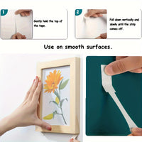 12 Pairs (24pcs) of No-Drill Picture Hanging Strips - Double-Sided Removable Wall Hooks, Suitable for Frames And Artwork, No Trace Adhesive, Water-Resistant Mounting Tape, Heavy-Duty Picture Hanging Set, No-Drill Picture Hang