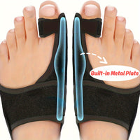 2pcs Breathable Toe Separators with Adjustable Metal Plate - Comfortable Day/Night Use, Soft Mercerized & Sponge Fabric, Ideal for Big Toe, Toe Protector