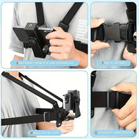 Adjustable Action Camera Chest Harness with Smartphone Holder for Sports Cam