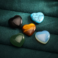 10pcs Hand-Carved Heart-Shaped Quartz Crystal