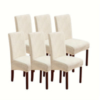 6pcs Leopard Print Mid-Back Chair Covers - Stretchy, All-Season Dust & Stain Resistant Slipcovers for Home Dining Chairs