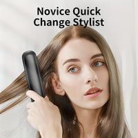 Portable&cordless straight hair comb, rapid heating, constant temperature anti-hot design, negative ion technology, intelligent digital display, USB charging, delicate and lightweight, very suitable for home and travel use, i