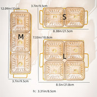 Luxurious Amber Golden-Trimmed Snack Serving Set - 30.48cm Plastic Dried Fruit & Nut Bowls for Weddings, Birthdays, Graduations, and Festivals, Beaded Decorations, Small Food Dishes