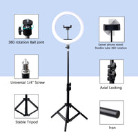 LED Selfie Ring Light - Extendable Tripod, 39cm