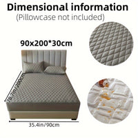 1pc Layered Solid Color Waterproof Mattress Protector (Without Pillowcase And Pillow Insert) Soft And Comfortable Mattress Cover Bedroom Guest Room Bedding Waterproof Mattress Protector Room Bedspread Non-slip All-inclusive P