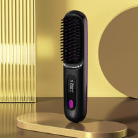 Portable&cordless straight hair comb, rapid heating, constant temperature anti-hot design, negative ion technology, intelligent digital display, USB charging, delicate and lightweight, very suitable for home and travel use, i