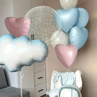 Heart-Shaped Foil Balloons, Mixed Pink & Beige - 10pcs