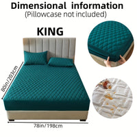 1pc Layered Solid Color Waterproof Mattress Protector (Without Pillowcase And Pillow Insert) Soft And Comfortable Mattress Cover Bedroom Guest Room Bedding Waterproof Mattress Protector Room Bedspread Non-slip All-inclusive P