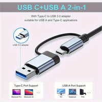 USB Hub with Audio Jack, Multi-Port Adapter - 8-in-1