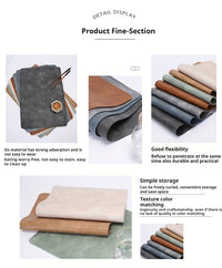 4pcs Set Faux Leather Placemats - Non-Slip, Heat-Resistant Table Mats with Cowhide Texture for Dining & Kitchen