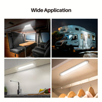 MERTTURM 12V LED Interior Light Bar with On/Off Switch, 120 LEDs 1500LM, White Housing, Mounting Brackets Included - Perfect for Enclosed Trailers, Cars, RVs, Vans, Trucks, Campers, Boats, Caravans - 4pcs