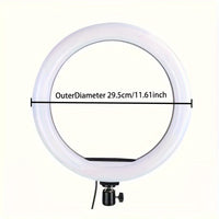 LED Selfie Ring Light with Tripod Stand & Flexible Phone Holder - USB Powered - 12-Inch