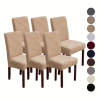 6pcs Leopard Print Mid-Back Chair Covers - Stretchy, All-Season Dust & Stain Resistant Slipcovers for Home Dining Chairs