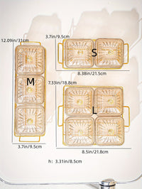 Luxurious Amber Golden-Trimmed Snack Serving Set - 30.48cm Plastic Dried Fruit & Nut Bowls for Weddings, Birthdays, Graduations, and Festivals, Beaded Decorations, Small Food Dishes