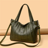 Luxury Soft Leather Handbag Women's New Casual Tote Bag Designer Ladies Large Shoulder Crossbody Handle Sac for Female Patchwork