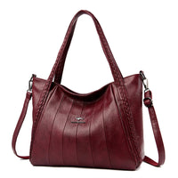 Luxury Soft Leather Handbag Women's New Casual Tote Bag Designer Ladies Large Shoulder Crossbody Handle Sac for Female Patchwork