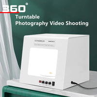 New SANOTO Photo Studio Photography Light Box Softbox Built-in Rotating Turntable For Jewelry Photography Video 3D Scanning
