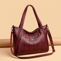 Luxury Soft Leather Handbag Women's New Casual Tote Bag Designer Ladies Large Shoulder Crossbody Handle Sac for Female Patchwork