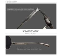 KINGSEVEN New Oversized Sunglasses Men And Women Polarized Mirror Lens Goggles UV Protection Men's Glasses Stainless Steel N7762