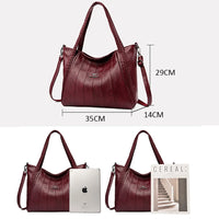 Luxury Soft Leather Handbag Women's New Casual Tote Bag Designer Ladies Large Shoulder Crossbody Handle Sac for Female Patchwork