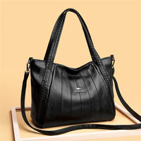 Luxury Soft Leather Handbag Women's New Casual Tote Bag Designer Ladies Large Shoulder Crossbody Handle Sac for Female Patchwork