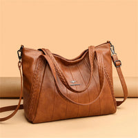 Luxury Soft Leather Handbag Women's New Casual Tote Bag Designer Ladies Large Shoulder Crossbody Handle Sac for Female Patchwork
