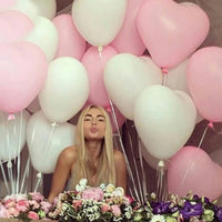 10pcs/lot Red Pink White Heart Latex Helium Balloons Birthday wedding party decoration Supplies Adult Wedding Valentine's Day
