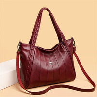 Luxury Soft Leather Handbag Women's New Casual Tote Bag Designer Ladies Large Shoulder Crossbody Handle Sac for Female Patchwork