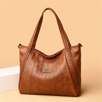 Luxury Soft Leather Handbag Women's New Casual Tote Bag Designer Ladies Large Shoulder Crossbody Handle Sac for Female Patchwork