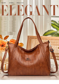 Luxury Soft Leather Handbag Women's New Casual Tote Bag Designer Ladies Large Shoulder Crossbody Handle Sac for Female Patchwork