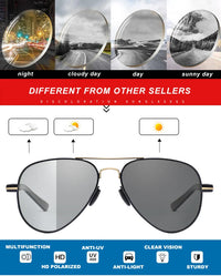 LIOUMO Top Quality Aviation Photochromic Sunglasses Polarized Men Chameleon Sun Glasses Women Anti-glare Driving Oculos De Sol