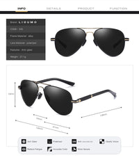 LIOUMO Top Quality Aviation Photochromic Sunglasses Polarized Men Chameleon Sun Glasses Women Anti-glare Driving Oculos De Sol