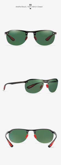 KDEAM Rimless Oval Men's Sunglasses Polarized TR90 Material Frame TAC Polarization Lense Soft Rubber Foot Cover