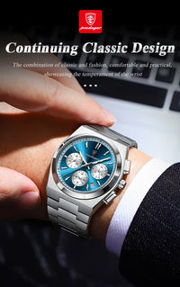 POEDAGAR Luxury Man Quartz Watch Sport Military Watch For Men Waterproof Luminous Date Chronograph Stainless Steel Men's Watches